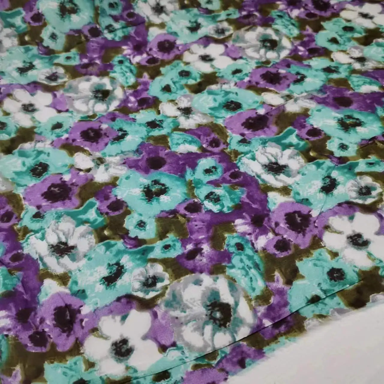 Floral Print Silk-Cotton Blend Fabric – 135cm Wide, 9-10mm | Dresses, Blouses & Luxury DIY Sewing