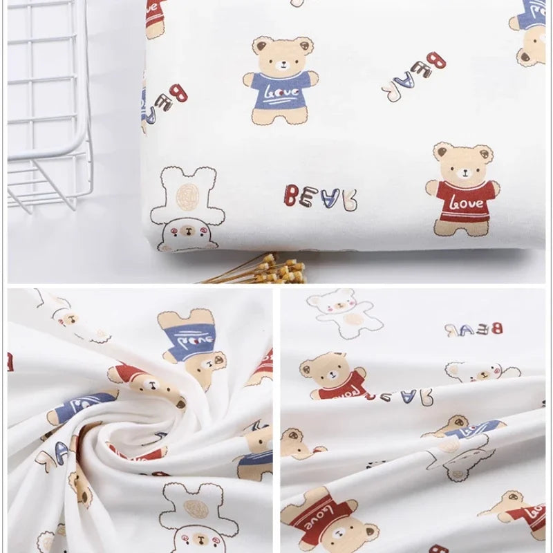 100% Cotton Knitted Print Fabric – 50×90 cm (19.7×35.4 in)