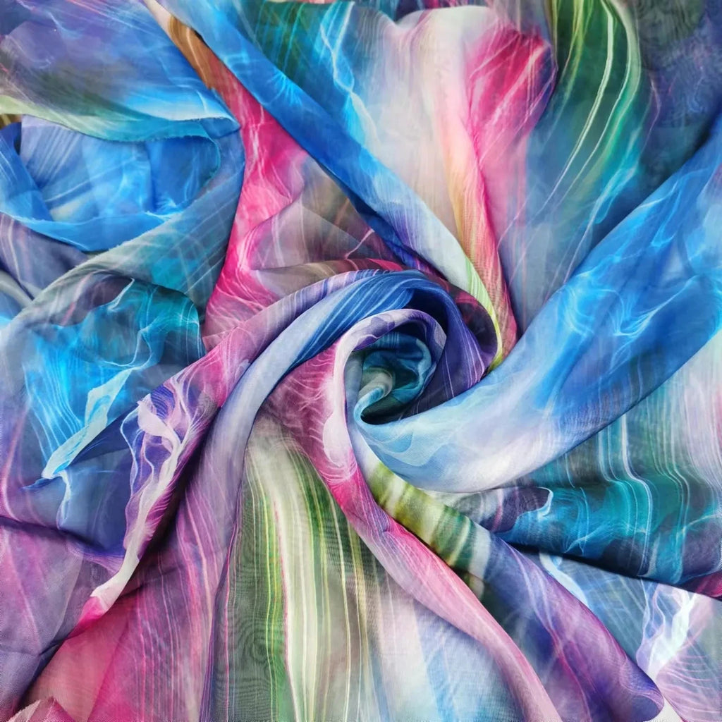 30D Gradient Chiffon Fabric – Semi-Sheer & Elegant | 150 cm Wide (59 in)