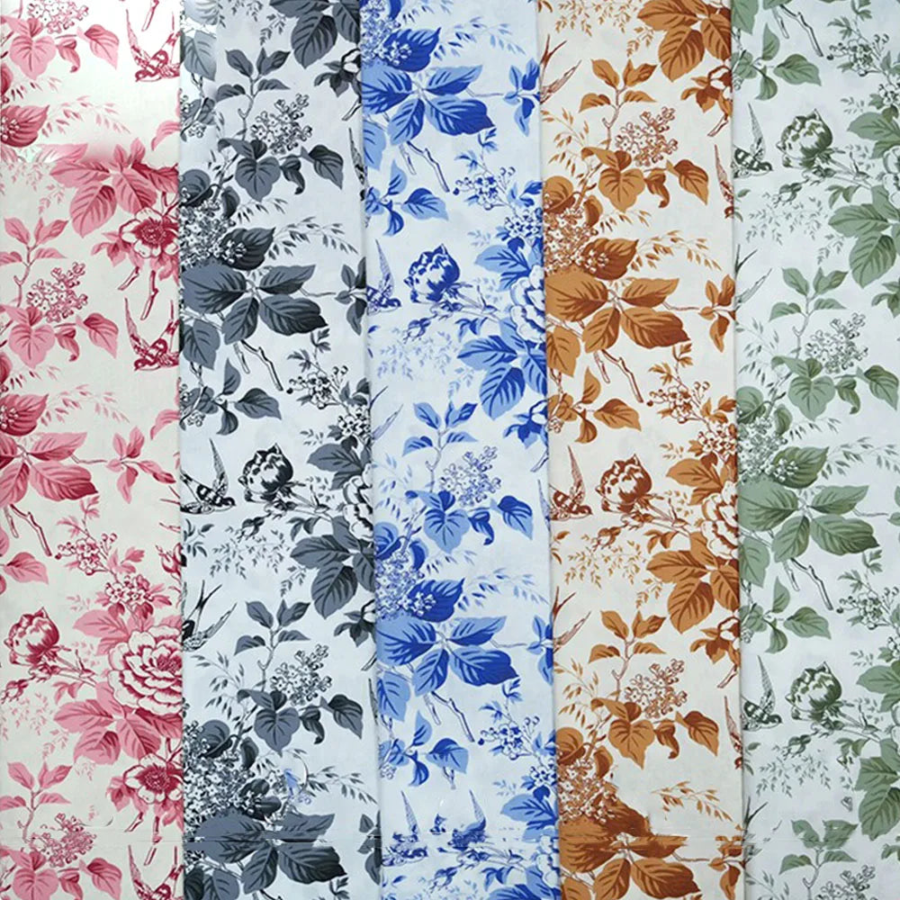 Vintage European Rose Print 100% Cotton Poplin Fabric — 145cm Wide
