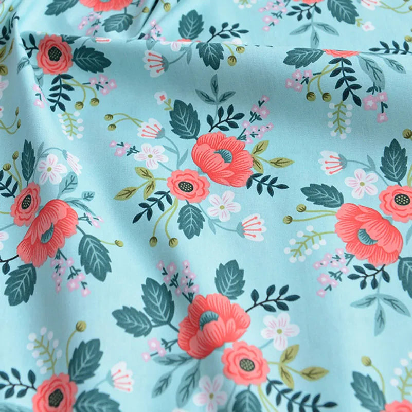 Floral Printed 100% Cotton Twill Fabric – 63" Wide, Sold by the Half Meter | Quilts, Bedding & DIY Sewing