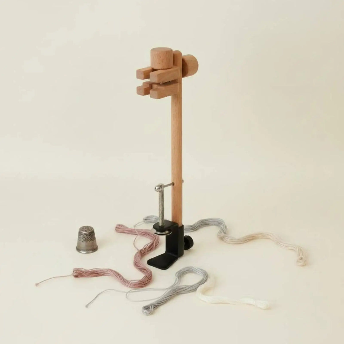 Beechwood Table-Clamp Embroidery Stand – 360° Rotating