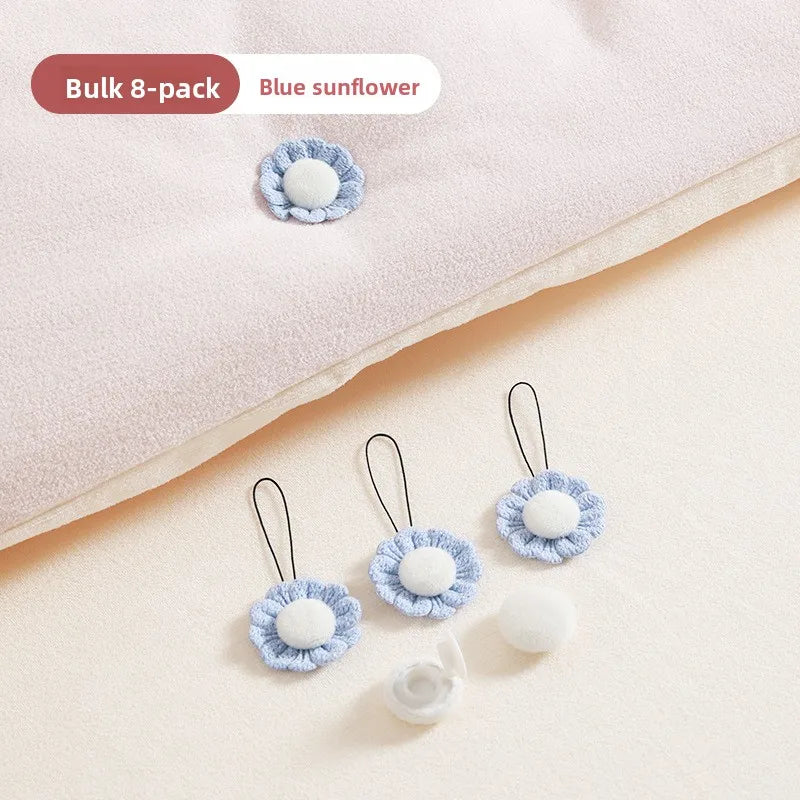 Sunflower Duvet Fasteners – Clip-Lock Bedding Holders (Set of 4)