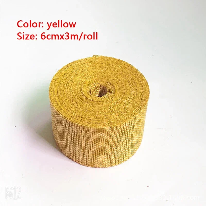 Colorful Natural Jute Burlap Ribbon – 6 cm × 3 m