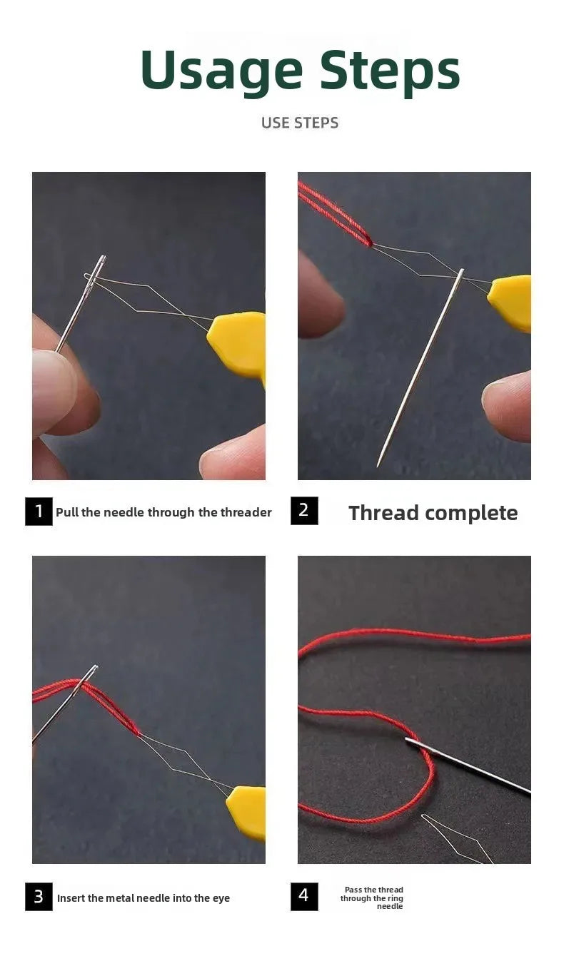 Automatic Needle Threader – Gourd-Shape Plastic Threading Tool for Hand Sewing & Quilting