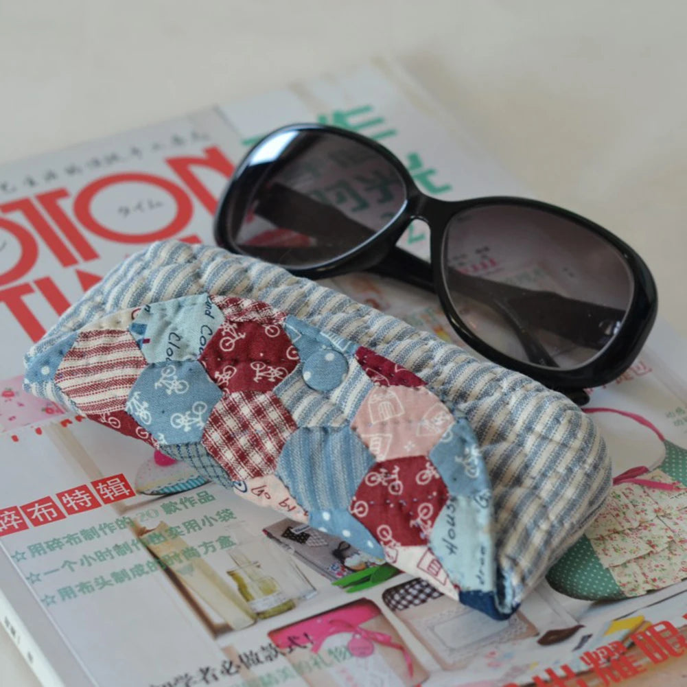 Sunglass Holder Bag Quilting Template DIY Fabric Glass Bag Embroidery Patchworks Portable Template For DIY Crafting