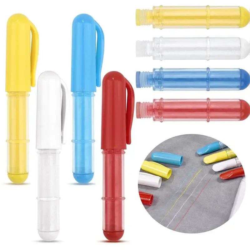 Pen-Shaped Chalk Fabric Marking Pencils – Erasable Tailor Chalk for Sewing, Quilting & Patchwork