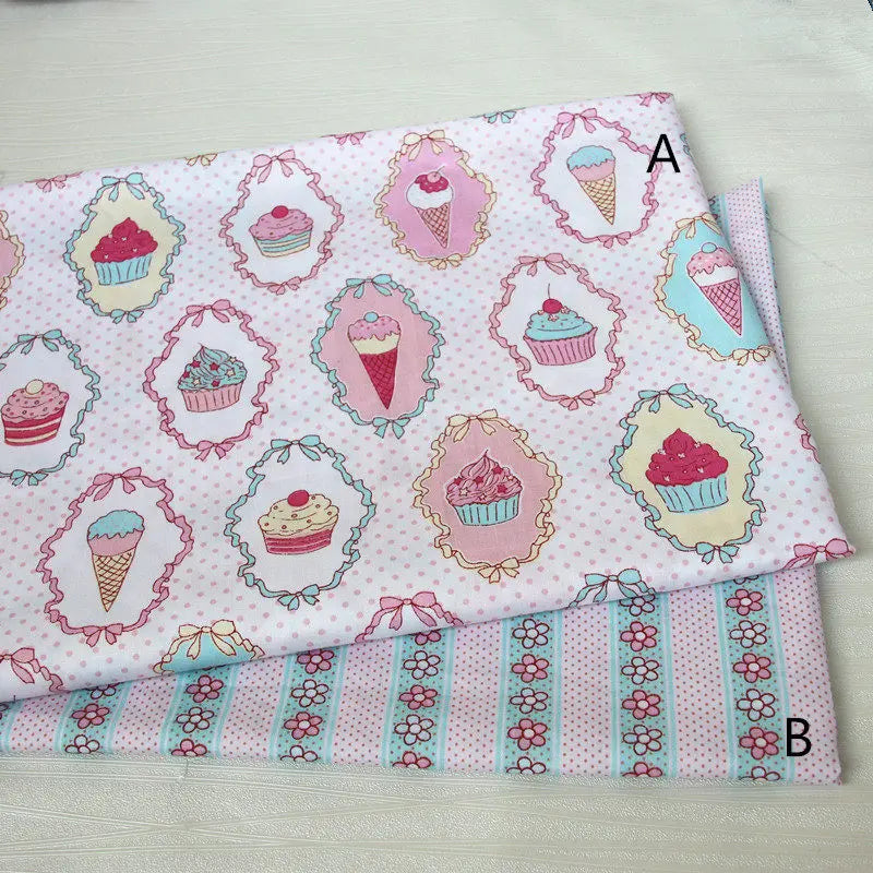 Ice Cream Print 100% Cotton Twill Fabric — 160cm Wide