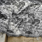 Black & White Jacquard Fabric, 50 × 135cm
