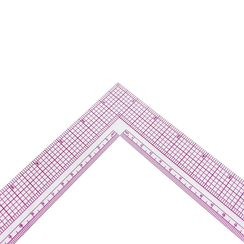 L-Shape Quilting & Sewing Ruler – 90° Plastic Garment Pattern Making Tool with Imperial & Metric Scales (8.5" × 8.5")