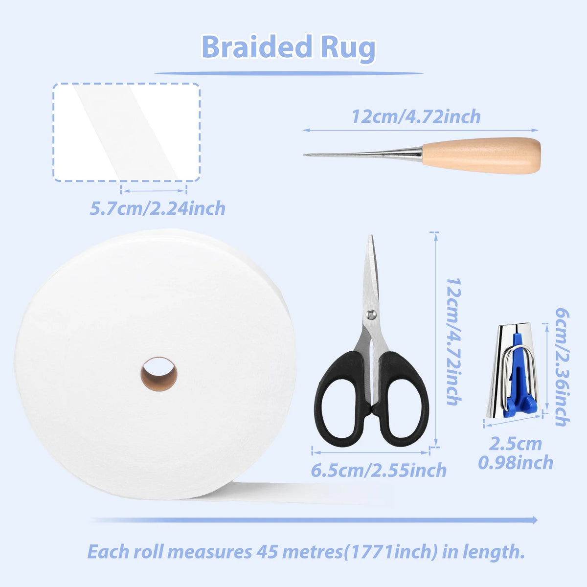 Jelly Roll Batting Strips for Rugs and Quilting Crafts