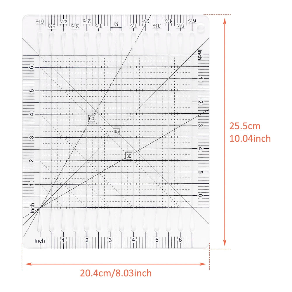 Slotted Acrylic Fabric Strip Cutting Ruler – Quilting Patchwork Template for Precise Strip Cuts