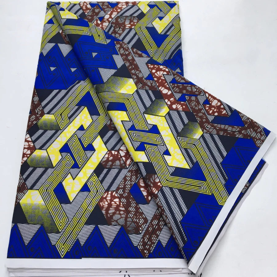 African Block Wax Print Fabric – 100% Polyester, Nigerian Batik Style – For Wedding Dresses, Clothing & Home Décor