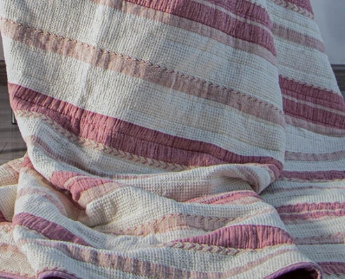 All-Season Waffle Weave Cotton Quilted Throw Blanket – Breathable & Sustainable | Custom Sizes