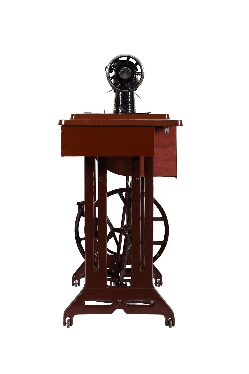 Vintage Treadle-Style Household Sewing Machine with Wooden Table, Stand & 3 Drawers | 220V