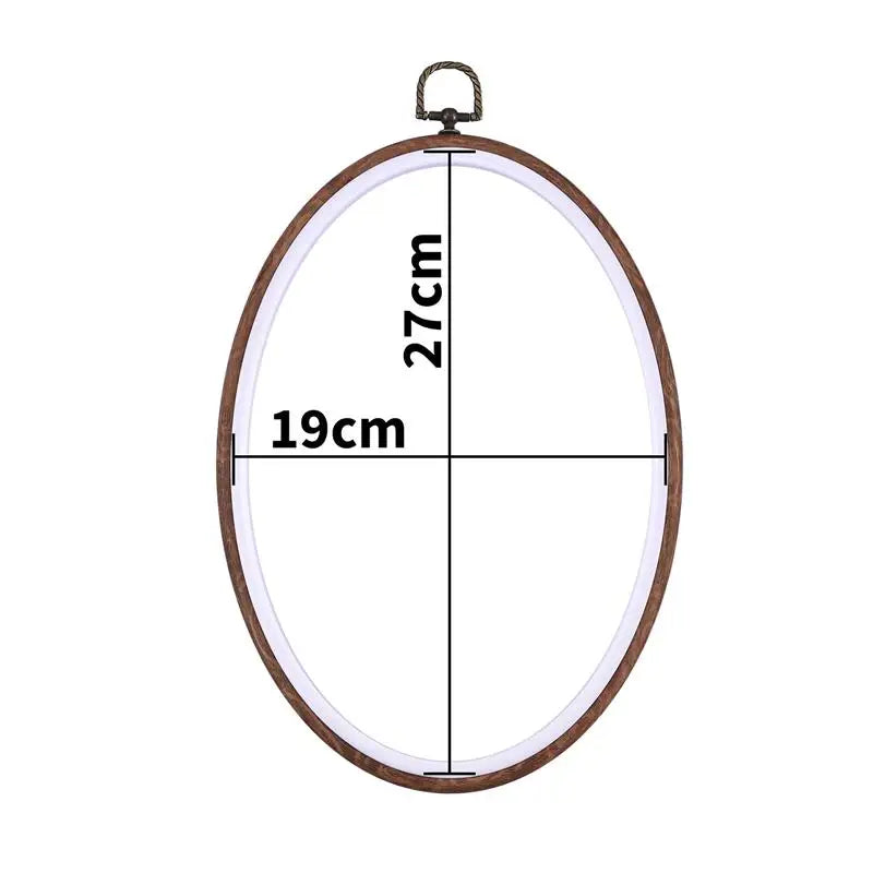 Wood-Grain Embroidery Hoop – Round & Oval Sizes