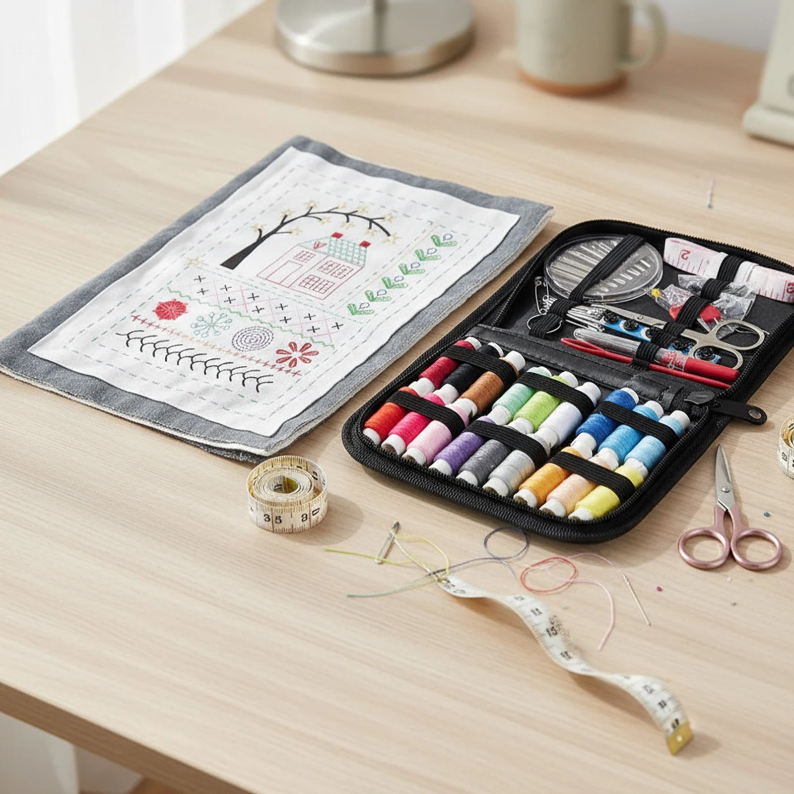 Embroidery Starter Kit with Instructional Book & Complete Toolkit