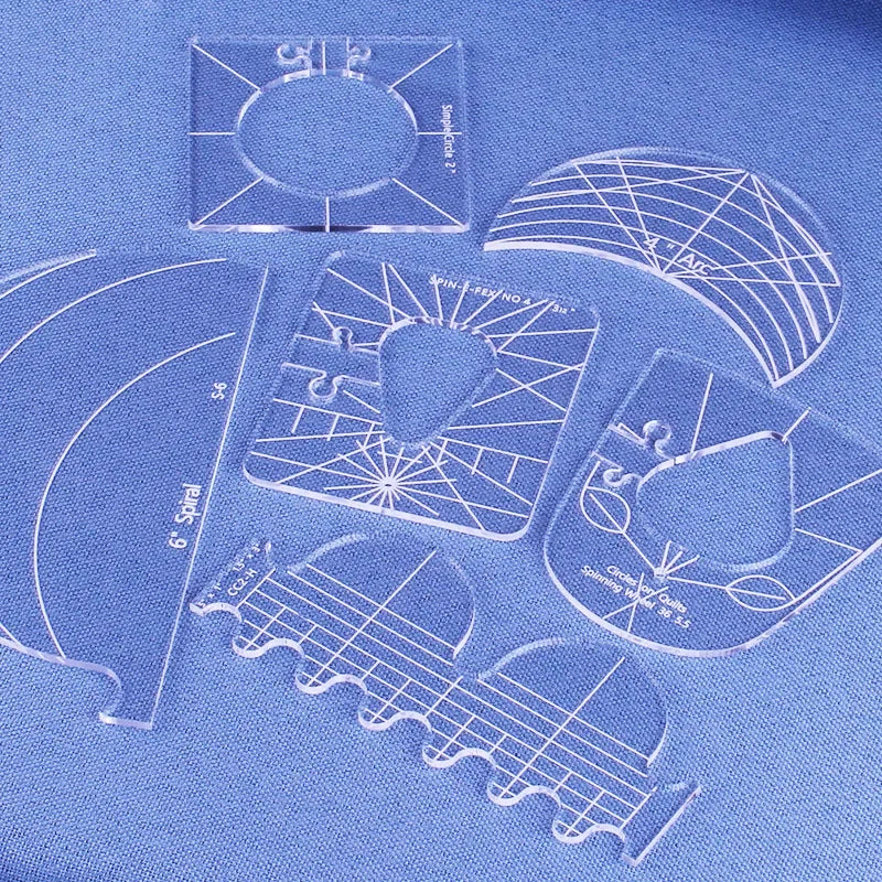 RLJLIVES 6-Piece Quilting Template Ruler Set – Acrylic Patchwork Stencils for DIY Sewing & Apparel