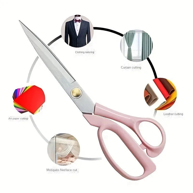 Tijeras Profesionales de Alta Resistencia para Tela - Cuchillas Afiladas de Acero Inoxidable, Mangos Ergonómicos para Sastrería, Manualidades y Uso de Oficina