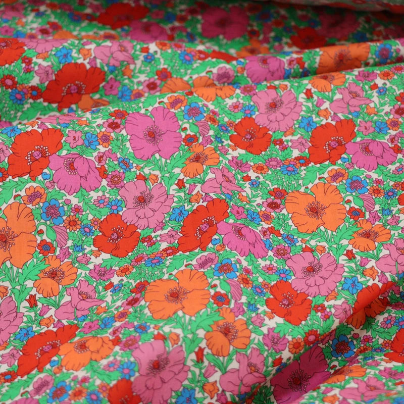 80s Count Floral Digital Print 100% Cotton Fabric – 55" Wide | Dresses, Skirts & Quilting (Sold by the Half Meter)