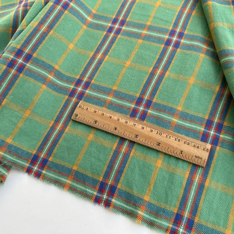 Brushed Plaid 100% Cotton Fabric – 145cm Wide, 250g/m for Shirts, Dresses, Coats & DIY