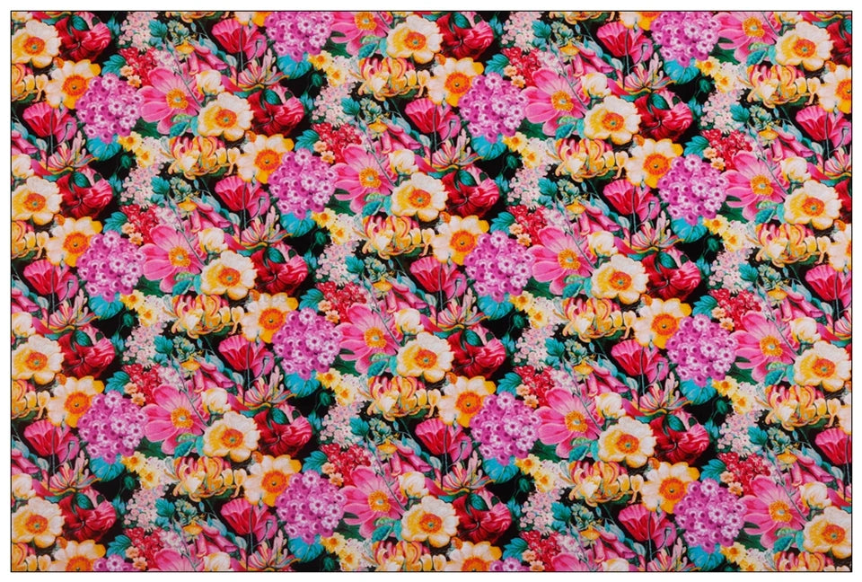 Gorgeous Floral Print 100% Cotton Fabric – 43" Wide, Half-Meter Panels | Quilting, Patchwork & DIY Sewing