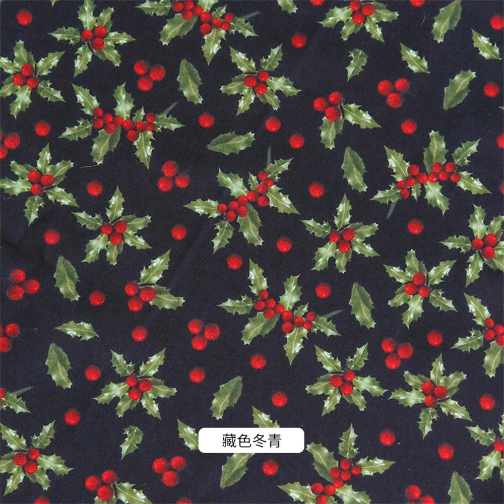 Christmas Holiday Print Fabric – 100% Polyester, 50cm x 150cm