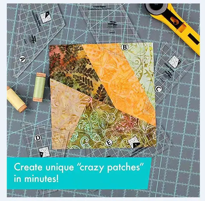 5-Piece Acrylic Quilting Ruler Template Set - DIY Patchwork & Cutting Templates