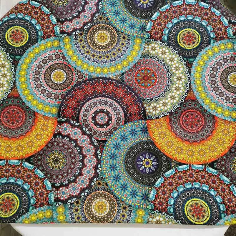 Mandala Boho Print Cotton Fabric – 110 cm Wide (43.3 in) | Sold Per 0.5 m