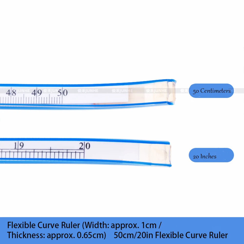Flexible Curve Ruler – Bendable Double-Sided Soft Ruler for Garment Pattern Making & Sewing | 30–60cm