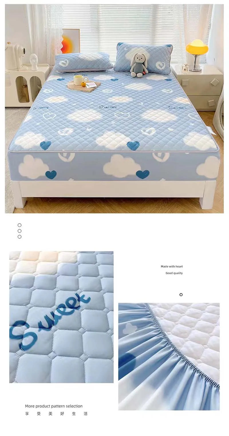 mtuove Soft Brushed Quilted Mattress Cover – Anti-Mite, Breathable, Fits 3–28cm Mattresses