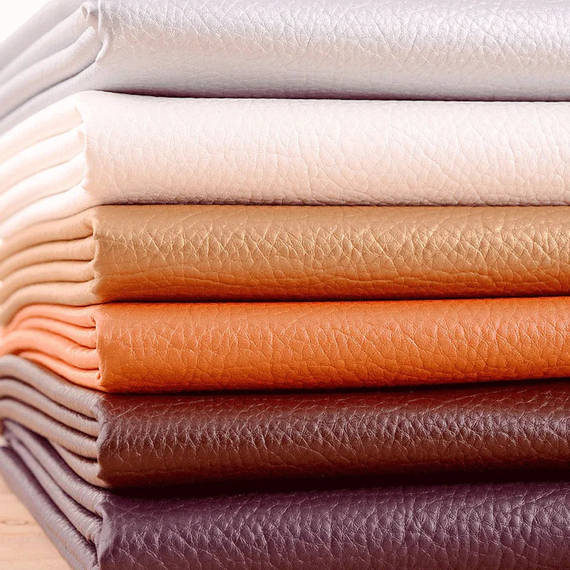 PU Litchi Grain Faux Leather Fabric – Waterproof Upholstery Material for Headboards, Sofas & DIY Crafts