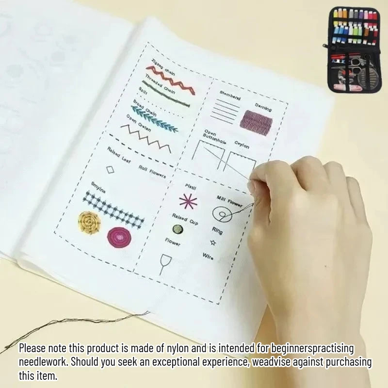 Linen Embroidery Stitch Book – 86 or 106 Stitch Types, Modern Style DIY Kit
