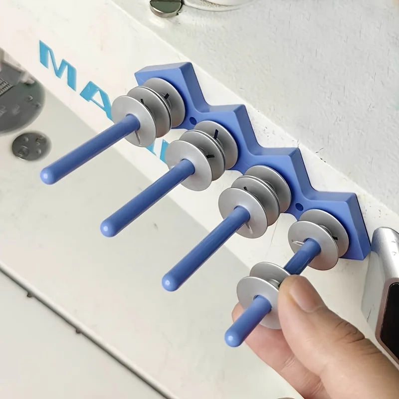 Sujetador magnético para canillas – Soporte organizador de carretes para máquina de coser con base magnética (paquete de 2)