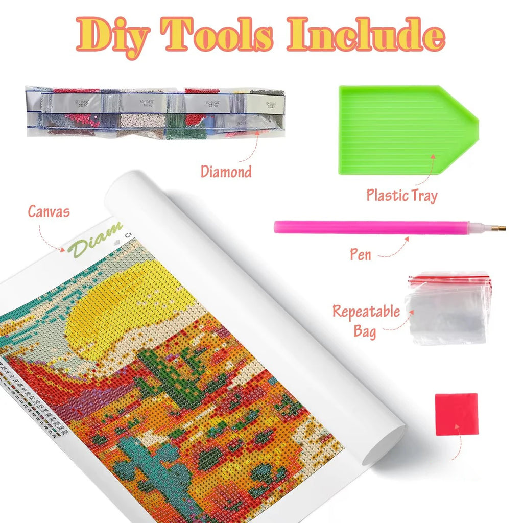 Kits de pintura de diamante, manualidades DIY, kits DIY para principiantes, flor, bordado de diamante redondo completo, artesanía, arte de diamante