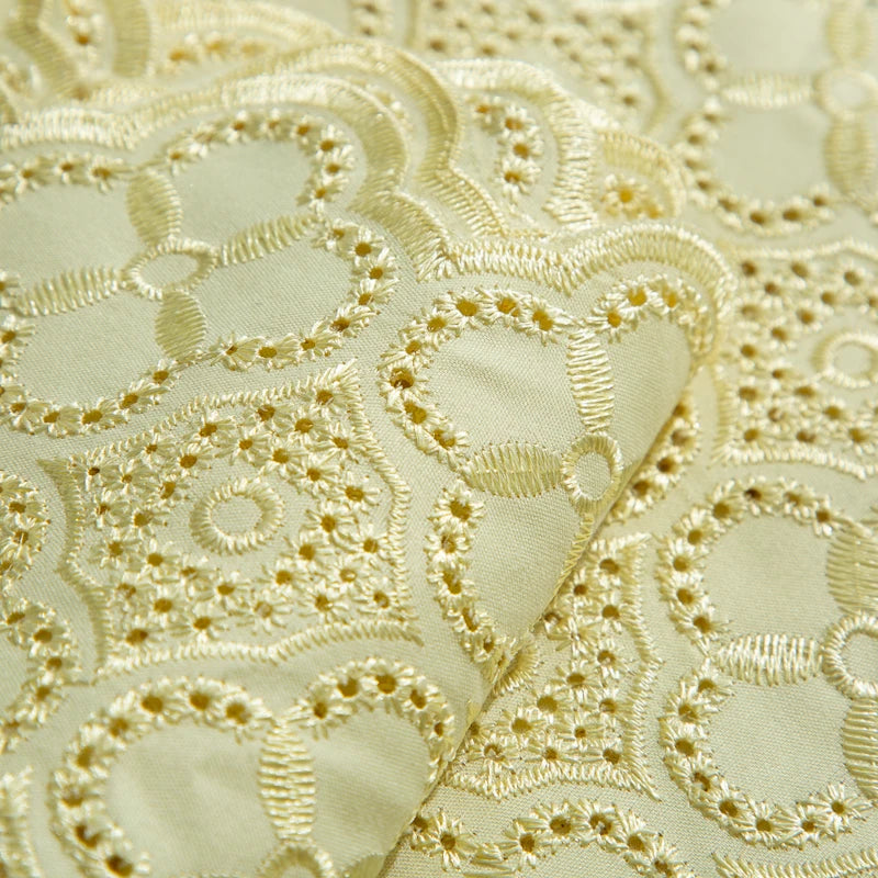 African Swiss Voile Cotton Lace Fabric – 5 Yards | Nigerian Embroidered Lace for Men’s & Women’s Clothing & DIY Sewing