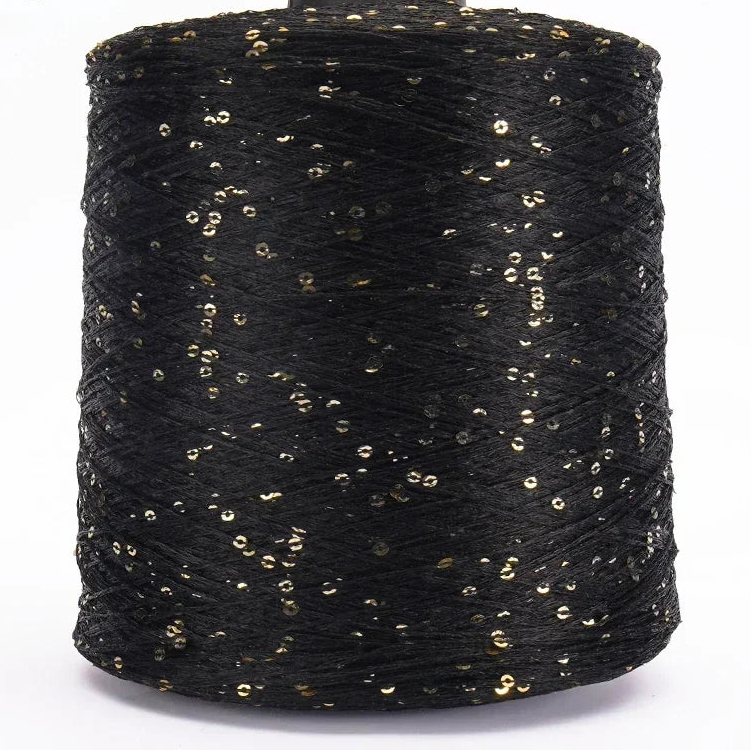 500G Glitter Fancy Yarn with Sequins – Hand Knitting & Crochet | 3mm Sequins | 25 Colors