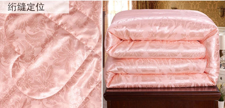 Natural Mulberry Silk Winter Quilt – 500TC Cotton Cover | Heavyweight Comforter Twin, Full, Queen & King
