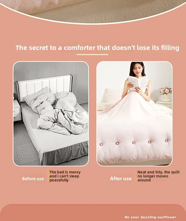 Sunflower Duvet Fasteners – Clip-Lock Bedding Holders (Set of 4)