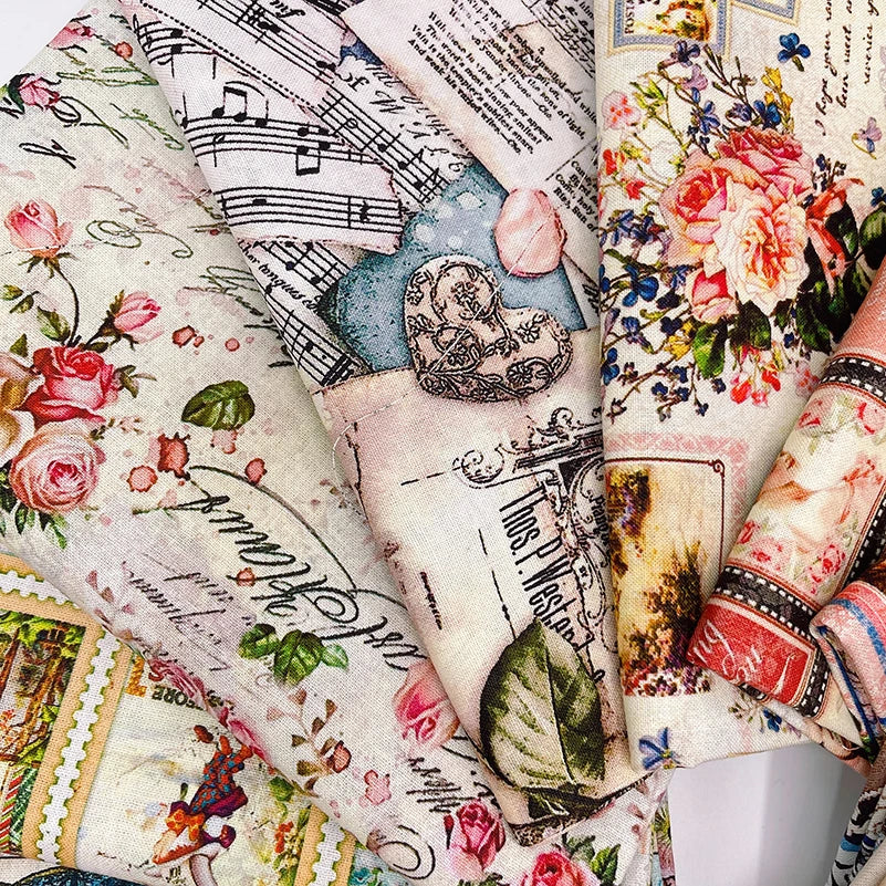 Vintage Newspaper & Map Digital Print 100% Cotton Fabric – 110cm Wide, Sold by the Half Meter