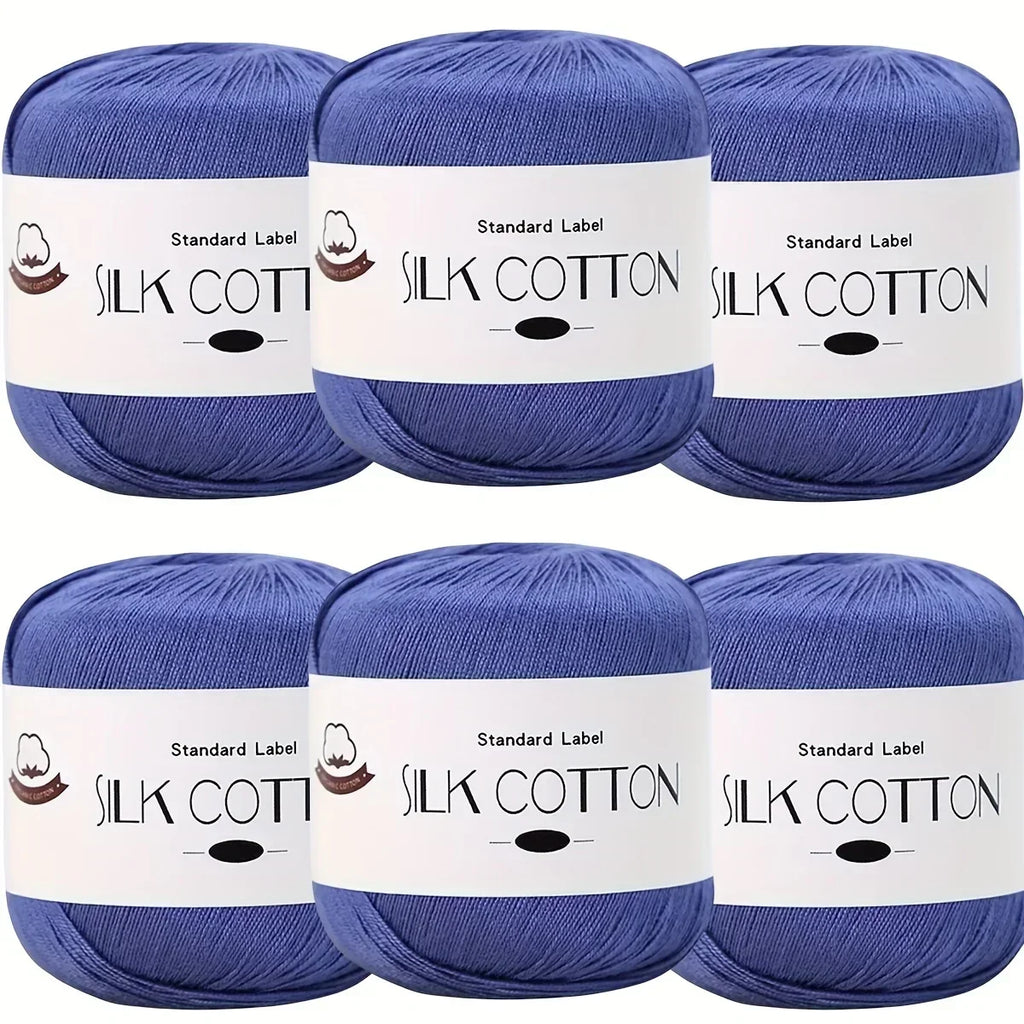 Hilo de Algodón de Seda - Hilo Fino para Ganchillo, Suéteres de Punto, Chales, Bufandas y Manualidades, Hilo Suave y Duradero 50g/unidad