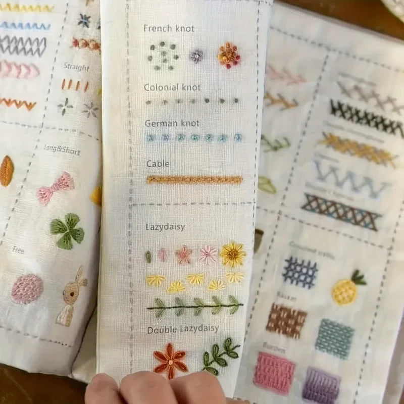 Linen Embroidery Stitch Book – 86 or 106 Stitch Types, Modern Style DIY Kit