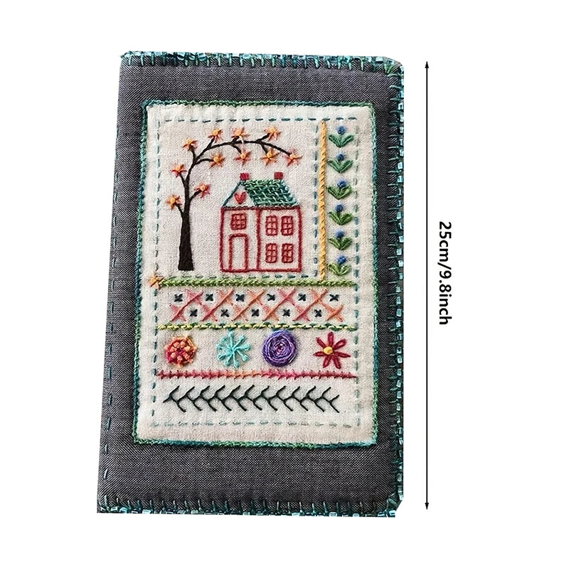 European Leaf Embroidery Stitch Book – Imitation Linen DIY Kit