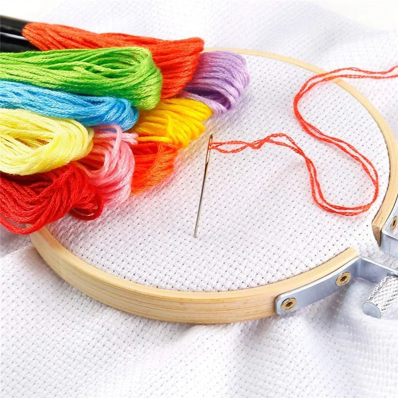 Round Bamboo Embroidery Hoops — Set of 10 (3–12 inch)