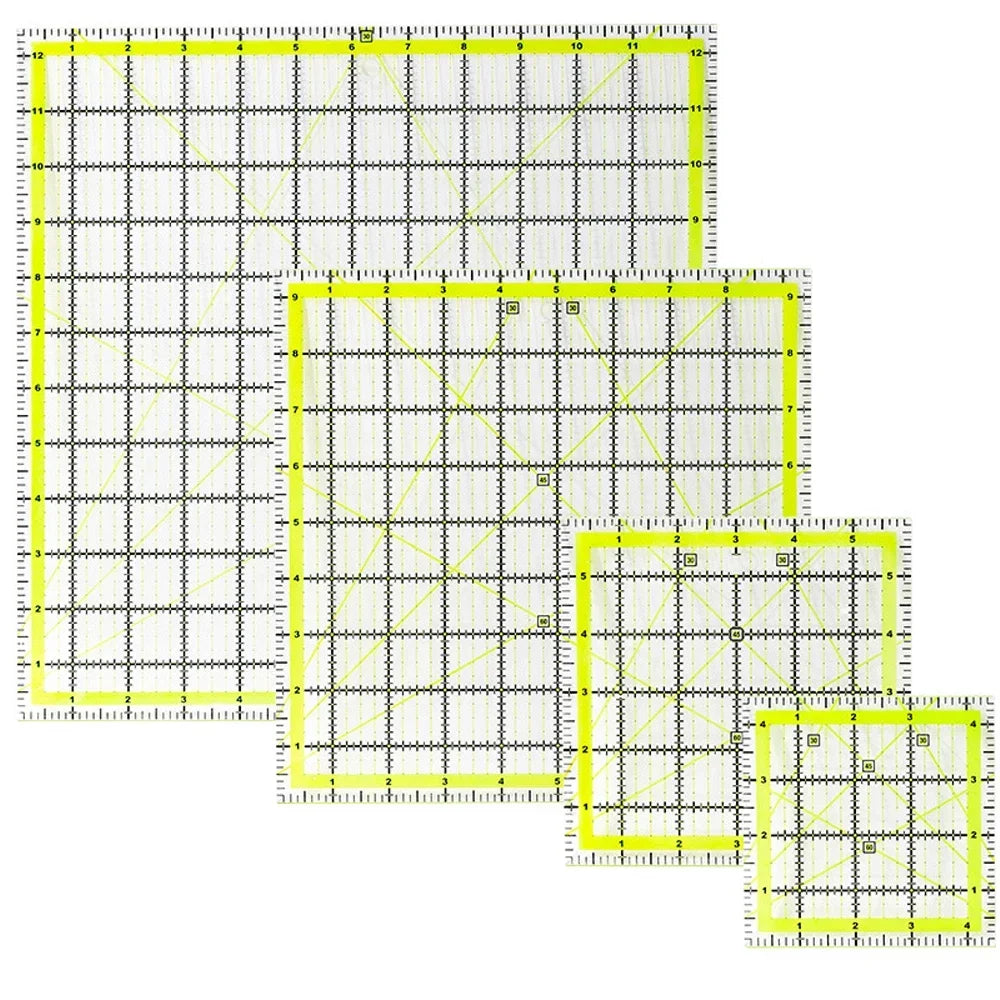 Acrylic Quilting Ruler — Two-Color Grid Patchwork Square