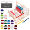 Kit de telar plegable multiartesanal de madera – Telar de mesa con 12 madejas de lana