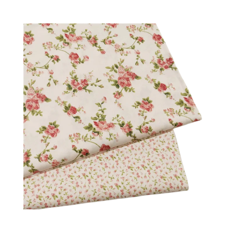 Small Floral Cotton Twill Fabric, Making Bedding, Handmade Pajamas Dress, Lining, 150x50cm, 2024