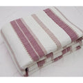 Waffle Weave Cotton Quilted Throw Blanket | All-Season | 200×230cm | White & Purple | Customizable