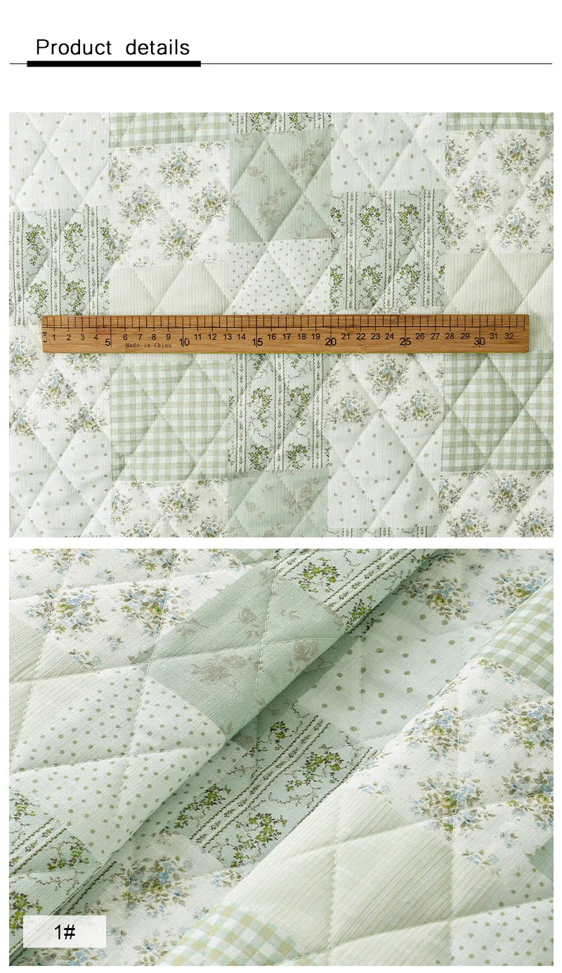 French Floral Quilted Cotton Fabric – 57" Wide, 100% Cotton | Winter Jackets, Quilts & DIY Sewing (3 Sizes)