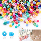 Set de 2000 Cuentas de Cristal de Semilla – 12 Colores Surtidos para Hacer Joyas, Pulseras y Manualidades DIY